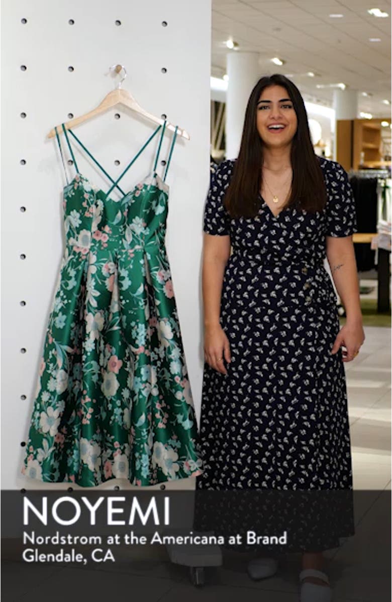 Floral Jacquard Fit & Flare Dress, sales video thumbnail