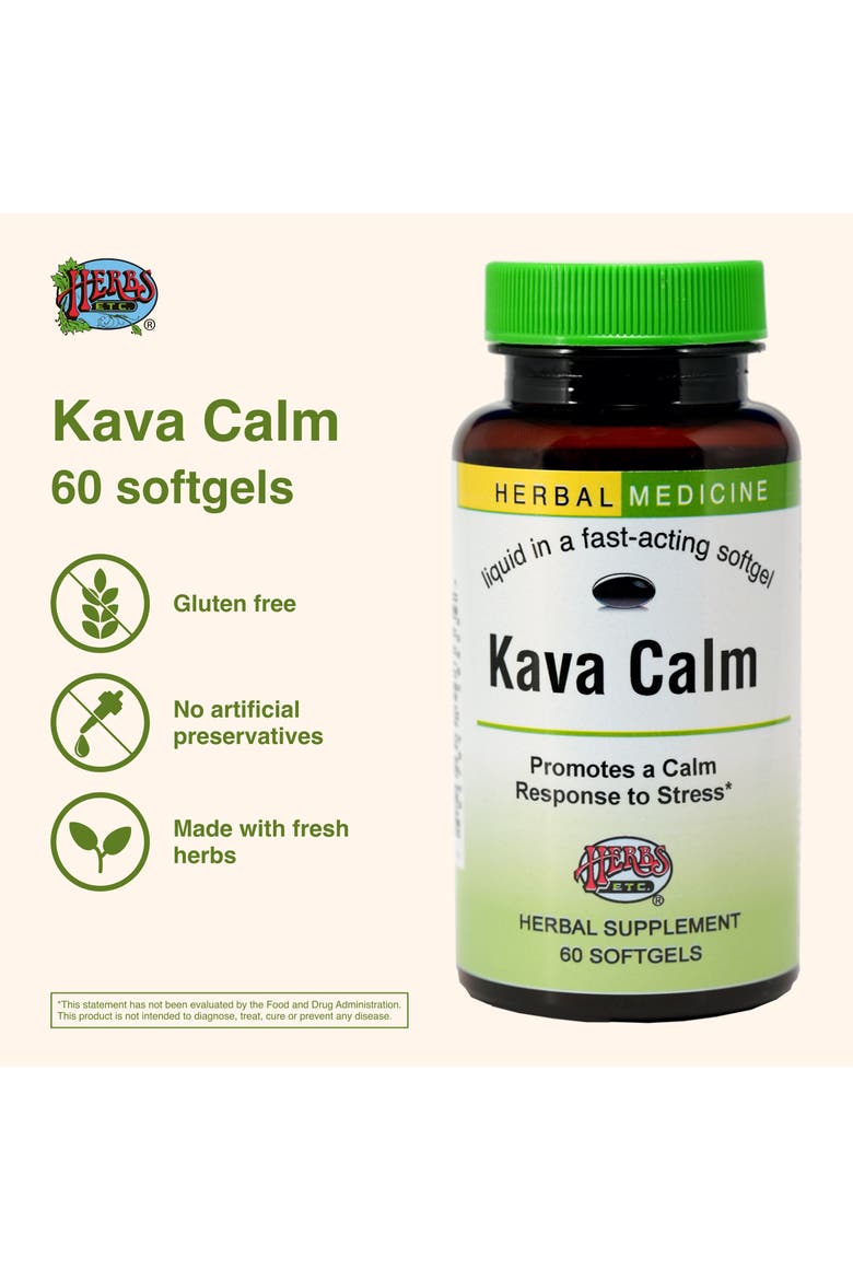 Kava Calm Complex - Herbal Supplement to Support Natural Relaxation - Supports Restful Sleep - Nerve Soothing Supplement - 60 Softgels, Alternate, color, No Color