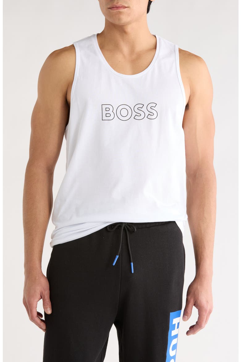 Logo Beach Tank Top, Main, color, WHITE
