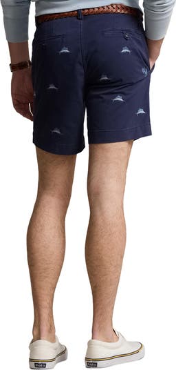 Embroidered Stretch Twill Shorts