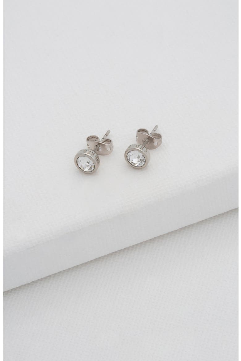 Sinaa Crystal Stud Earrings, Alternate, color, CRYSTAL/ SILVER