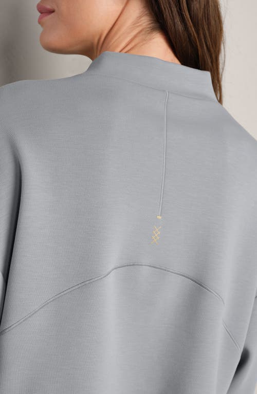 Rhone Dreamglow Mock Neck Crop Sweatshirt In Gray