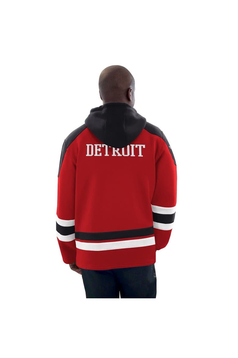 Men's Starter Red/Black Detroit Red Wings Hockey Pullover Hoodie, Alternate, color, Red