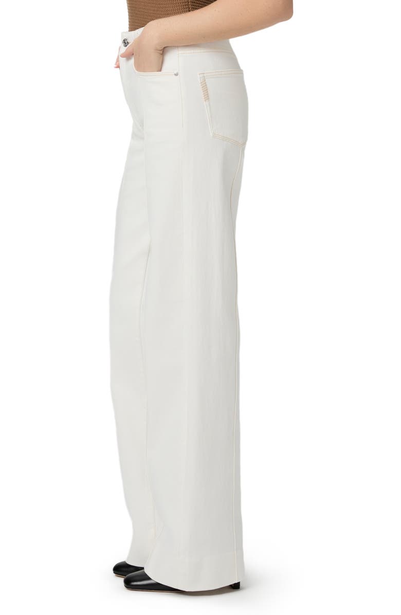 PAIGE Sasha Pintuck High Waist Wide Leg Jeans, Alternate, color, Toasted Ecru