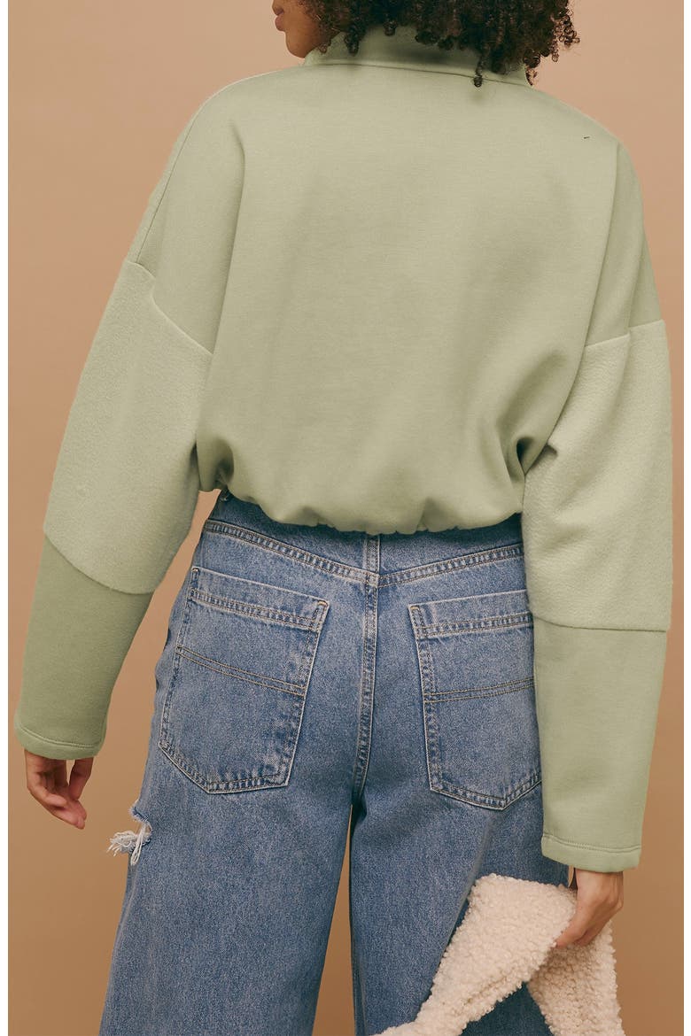 Panel Half Zip Fleece Pullover, Alternate, color, GREEN