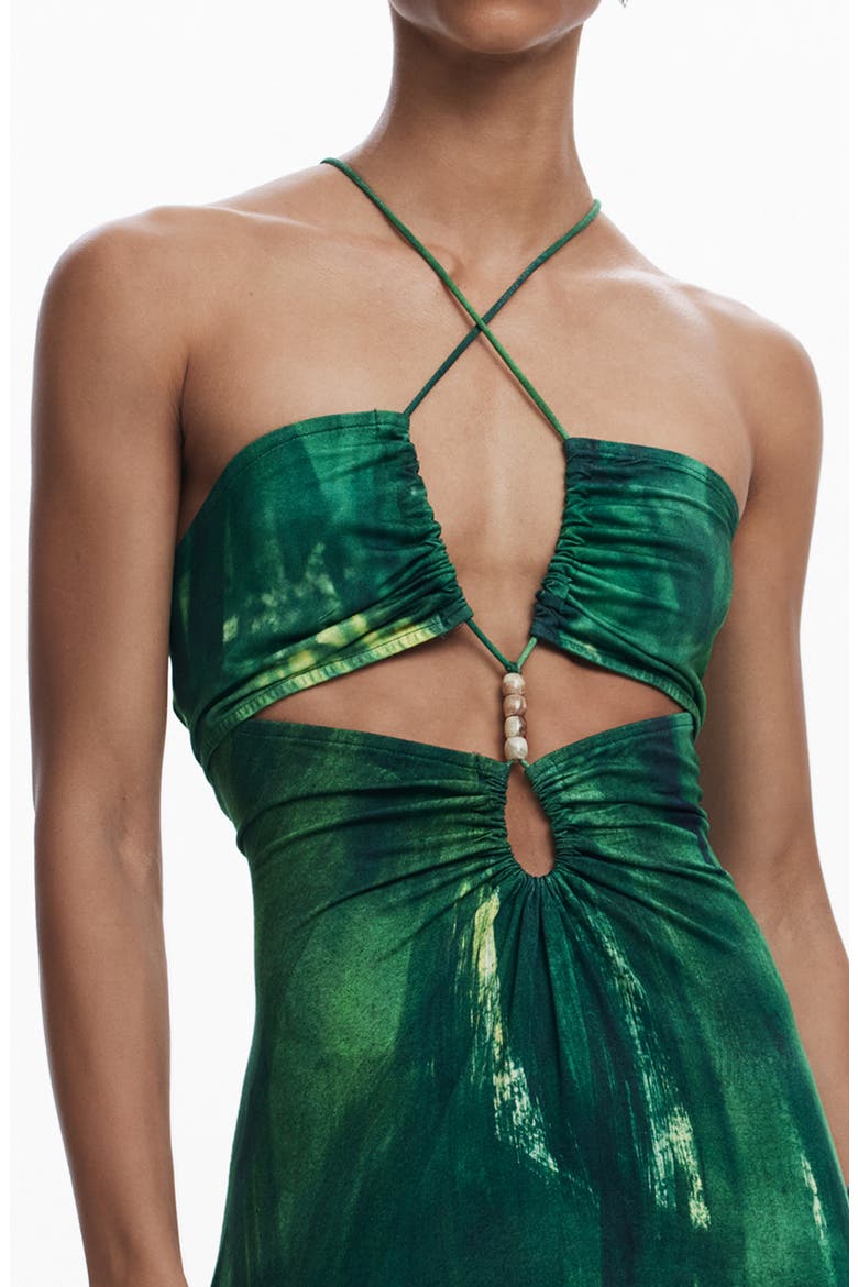 Cutout Maxi Dress, Alternate, color, GREEN