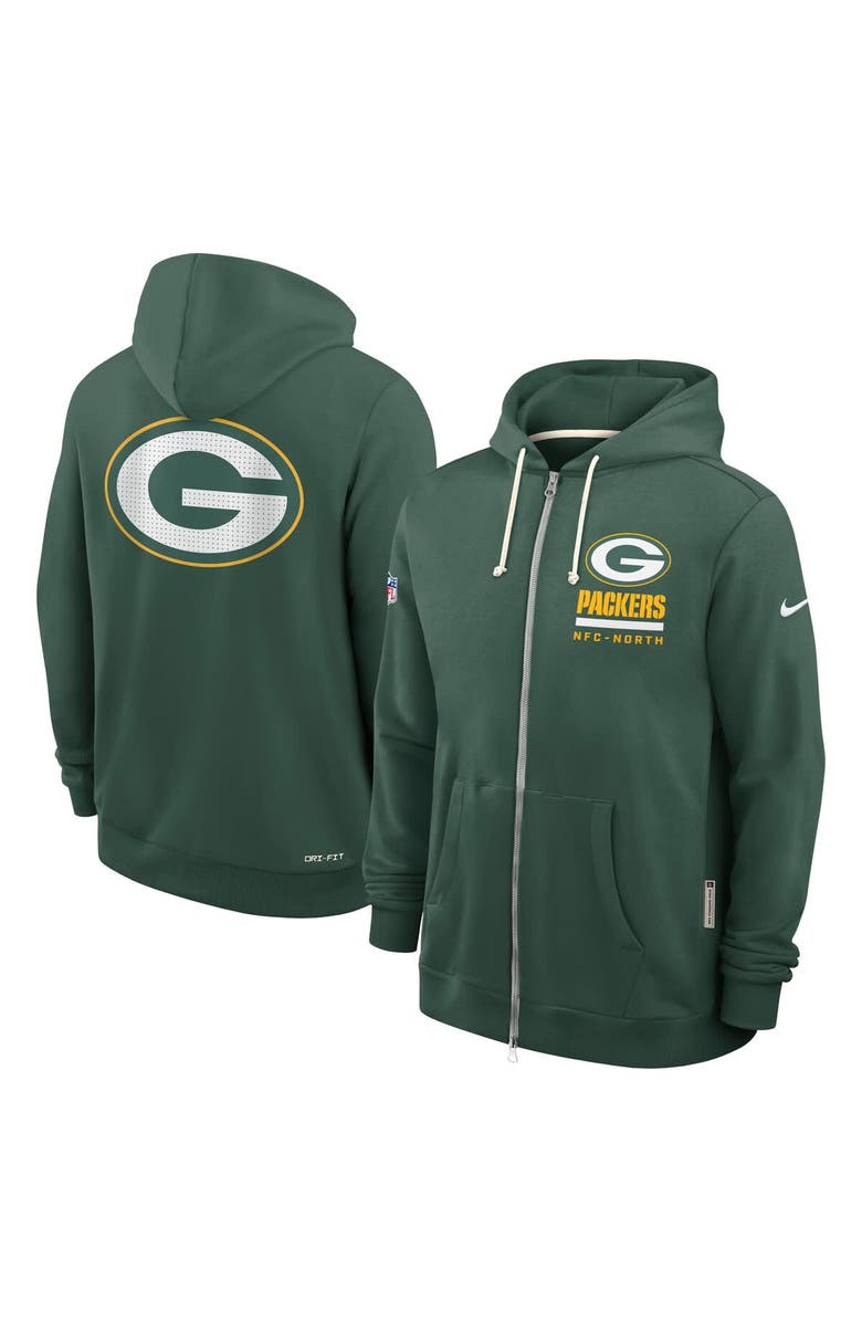 Nike Men's Nike Green Green Bay Packers Sideline Utility Player Performance Full-Zip Hoodie, Alternate, color, Green