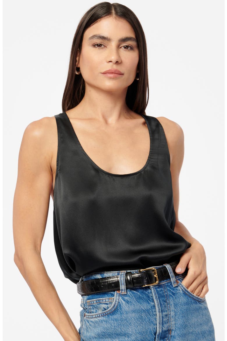 Jane Silk Charmeuse Tank, Alternate, color, BLACK