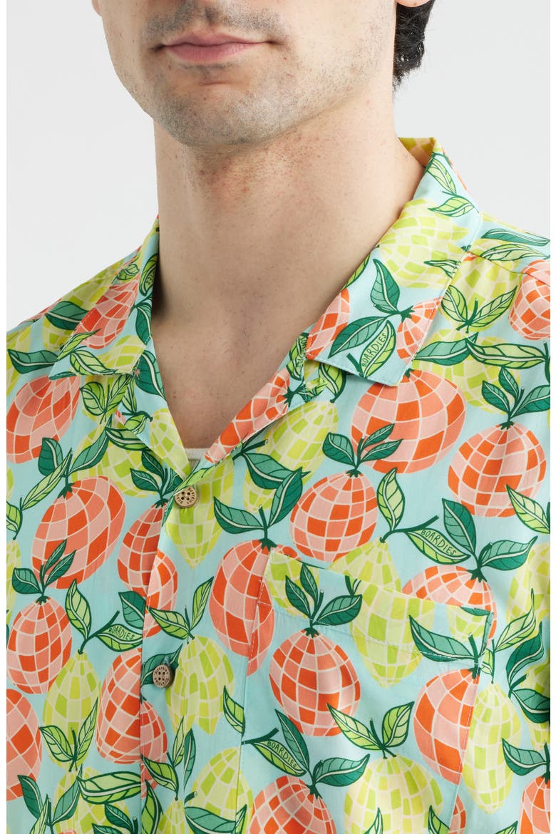 Citrus Disco Print Camp Shirt, Alternate, color, GREEN MULTI