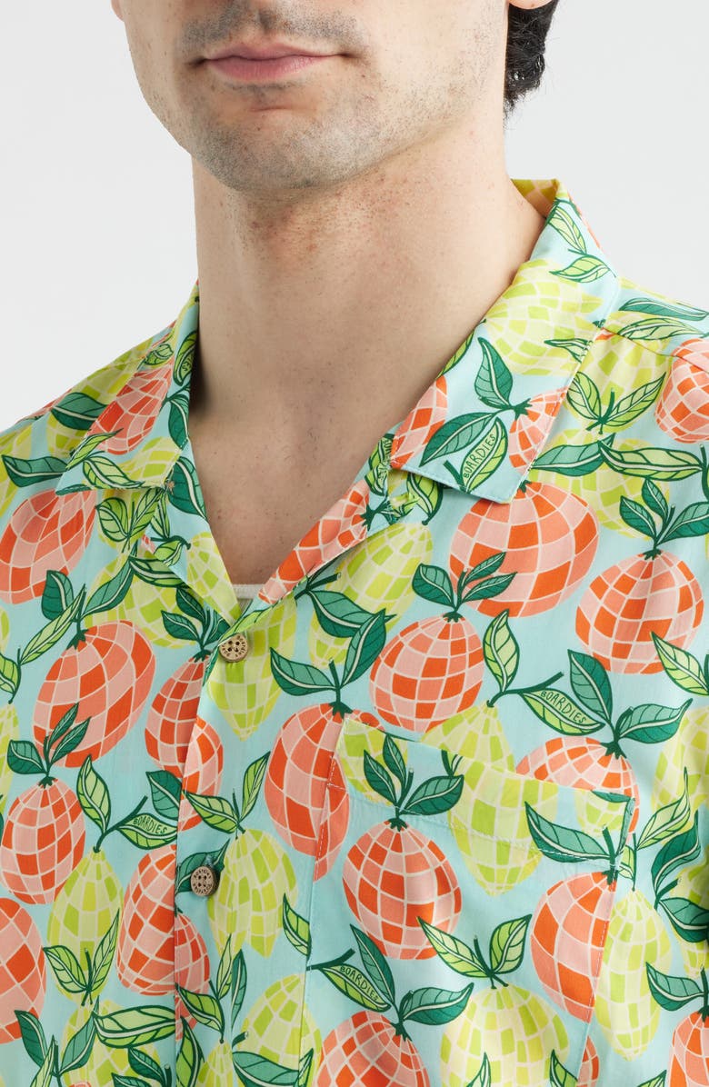 Boardies Citrus Disco Print Camp Shirt, Alternate, color, 