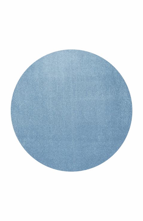 Haze Solid Low-Pile Round Area Rug