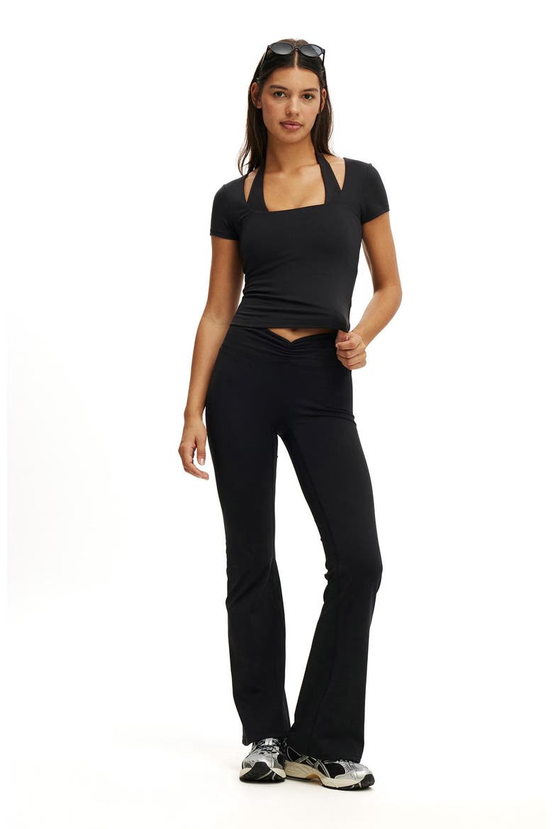 Women's Active Ultra Soft Square Neck Fitted Tshirt, Alternate, color, Black