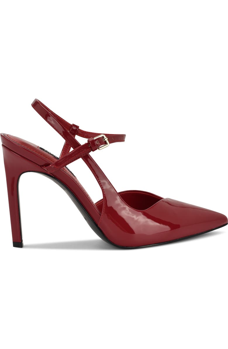Nine West Franka Ankle Strap Pointed Toe Pump, Alternate, color, Dark Red
