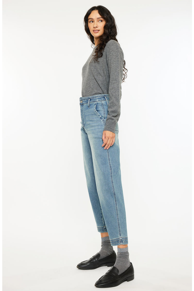 Devina Ultra High Rise Tapered Leg Jeans, Alternate, color, Medium Wash