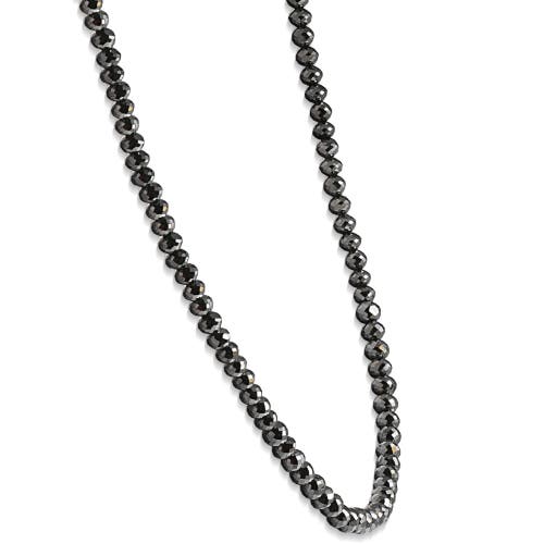 Bliss Diamond 33ct Black Diamond Necklace In 18k White Gold