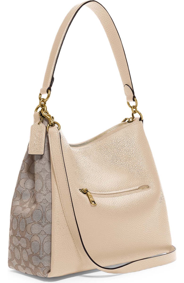COACH Shay Leather & Signature Jacquard Shoulder Bag, Alternate, color,