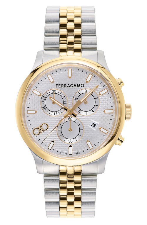 FERRAGAMO Duo Chronograph Bracelet Watch, 42mm in Two Tone at Nordstrom