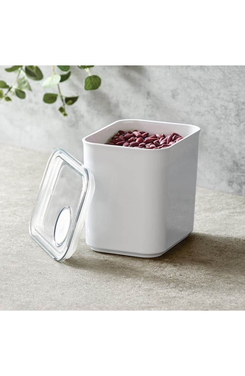 iDesign Medium Canister with Removable Pour Cap - Set of 4 - White, Alternate, color, White