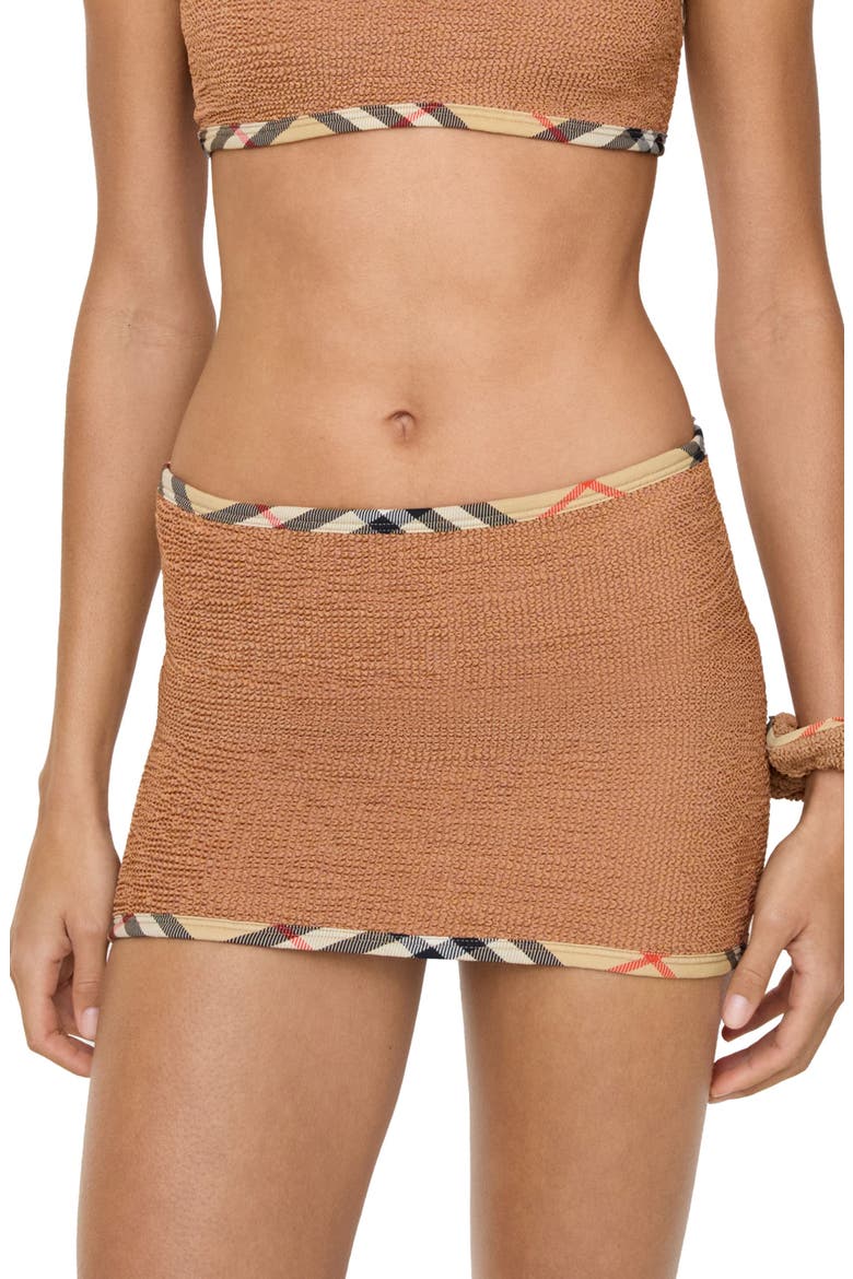 Devyn 2-in-1 Swim Skirt/Tube Top & Matching Scrunchie Set, Main, color, METALLIC COCOA