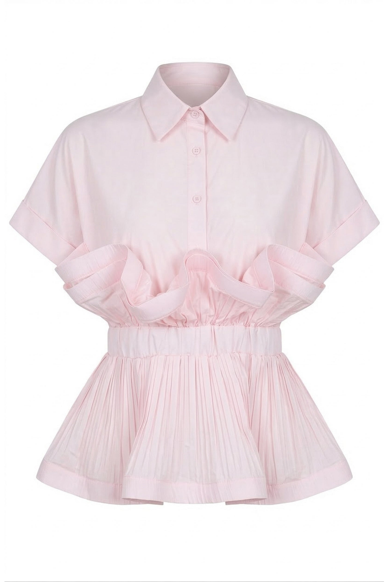 Ruffle Peplum Blouse, Alternate, color, Pale Pink