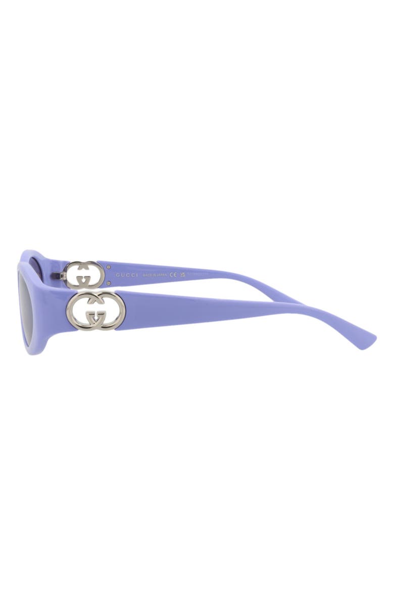 Gucci 56mm Oval Sunglasses, Alternate, color, Violet Violet Violet