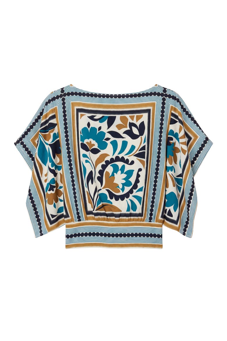Fenna Printed Scarf Top, Main, color, Stained Glass Floral