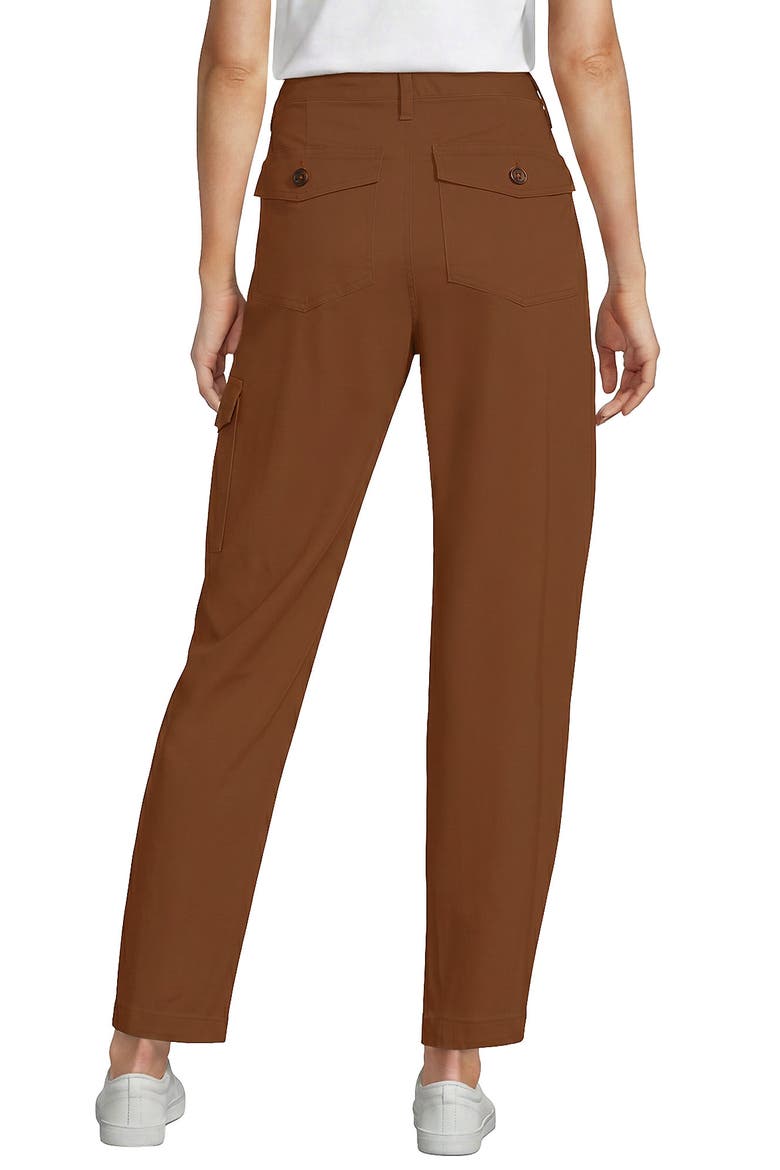Chino High Rise Barrel Leg Utility Ankle Pants, Alternate, color, Rich Ginger Brown