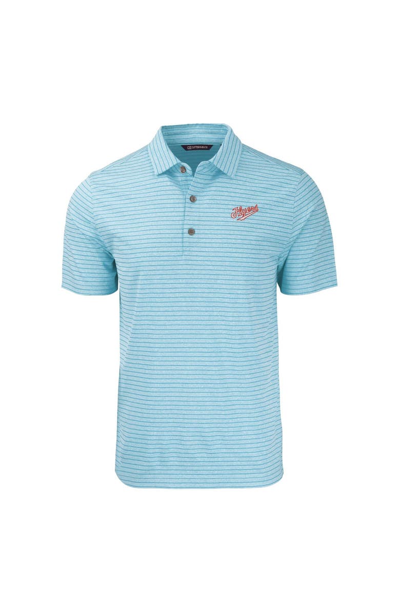 Cutter & Buck Men's Cutter & Buck Light Blue Dayton Flyers Big & Tall Forge Eco Stripe Stretch Recycled Polo, Alternate, color, 