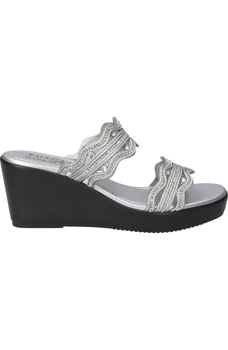 EASY STREET Selva Platform Wedge Slide Sandal, Alternate, color, Silver