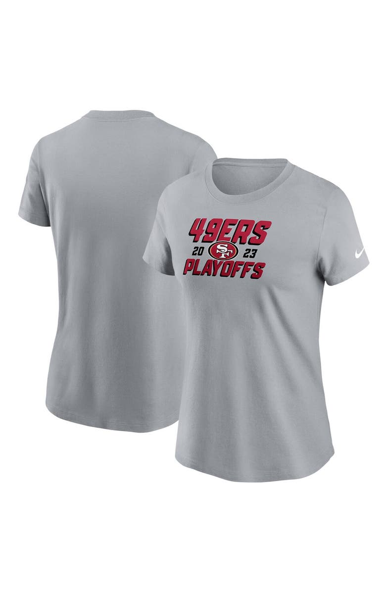 Nike Women's Nike  Gray San Francisco 49ers 2023 NFL Playoffs Iconic T-Shirt, Main, color, 
