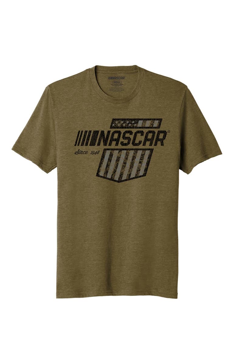 NASCAR Men's NASCAR Heather Green Flag T-Shirt, Alternate, color, Heather Green