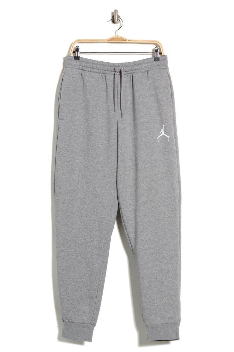 Jumpman Fleece Sweatpants, Main, color, CARBON HEATHER/ WHITE