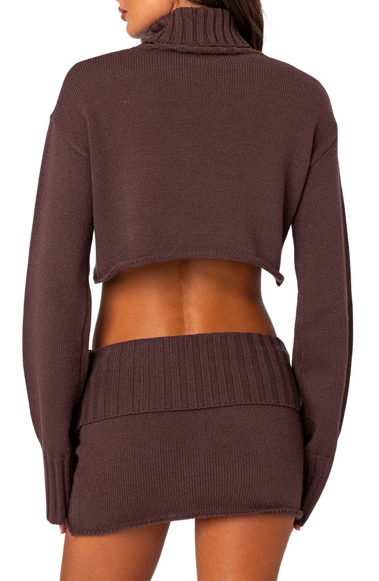 EDIKTED Gino Turtleneck Crop Sweater, Alternate, color,