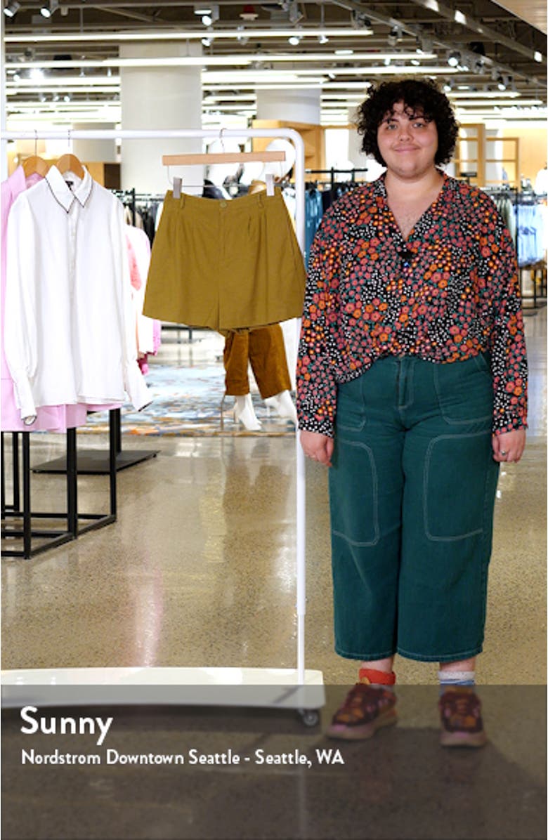 High Waist Linen Blend Shorts, sales video thumbnail