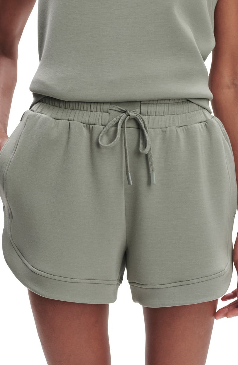 Varley Ollie High Waist Sweat Shorts, Alternate, color, Shadow