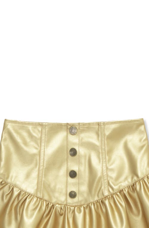 Habitual Kids Kids' Asymmetric Metallic Ruffle Skirt In Gold