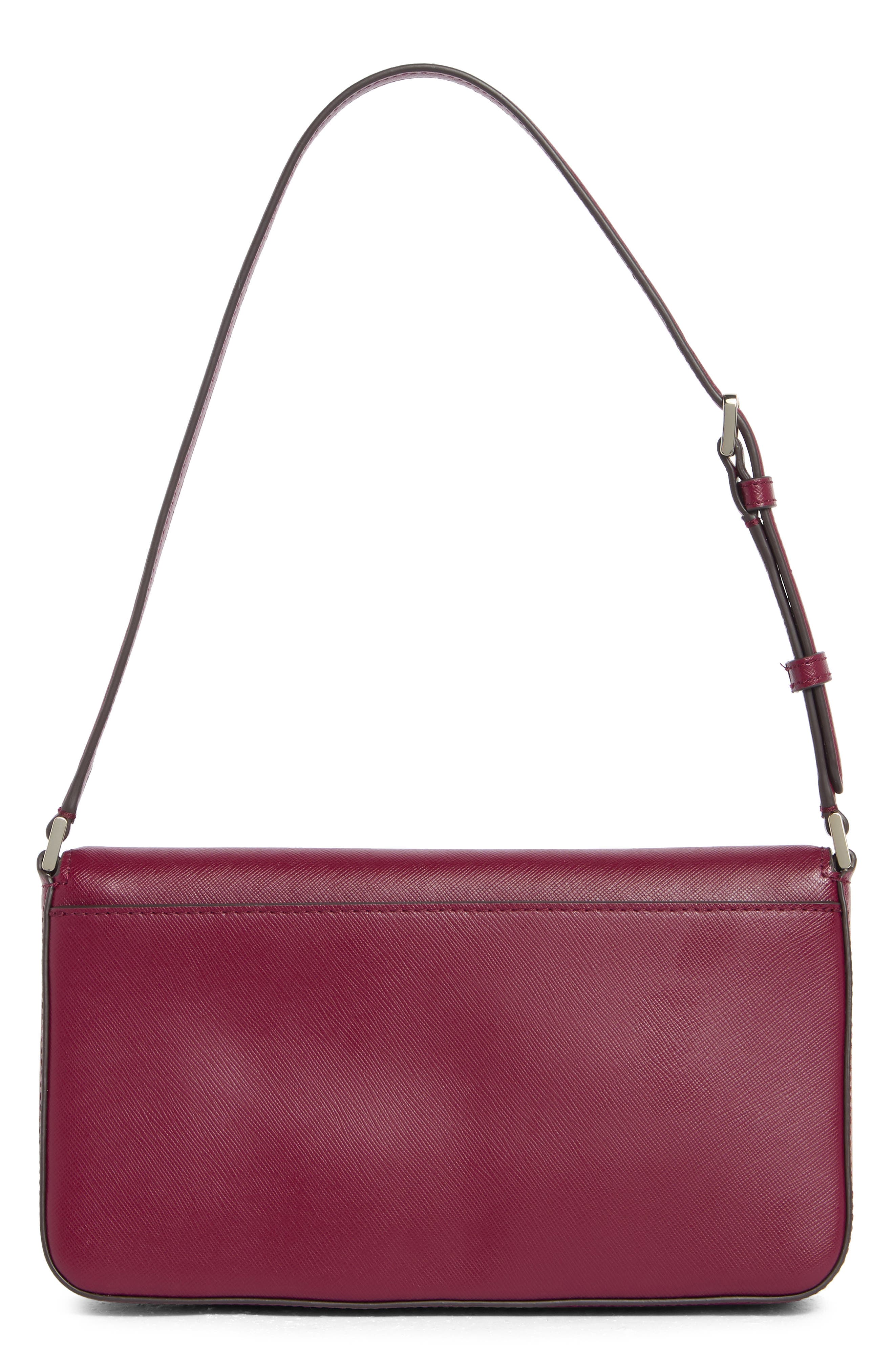 staci saffiano leather shoulder bag, Alternate, color, BLACKBERRY PRESERVES