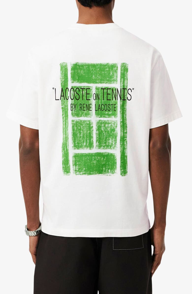 Lacoste Cotton Graphic T-shirt, Alternate, color, Flour