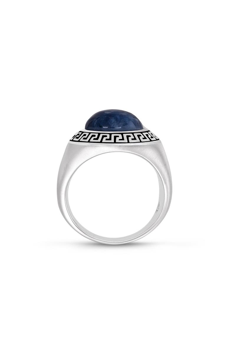 LuvMyJewelry Blue Apatite Sterling Silver Men Signet Ring, Alternate, color, Silver