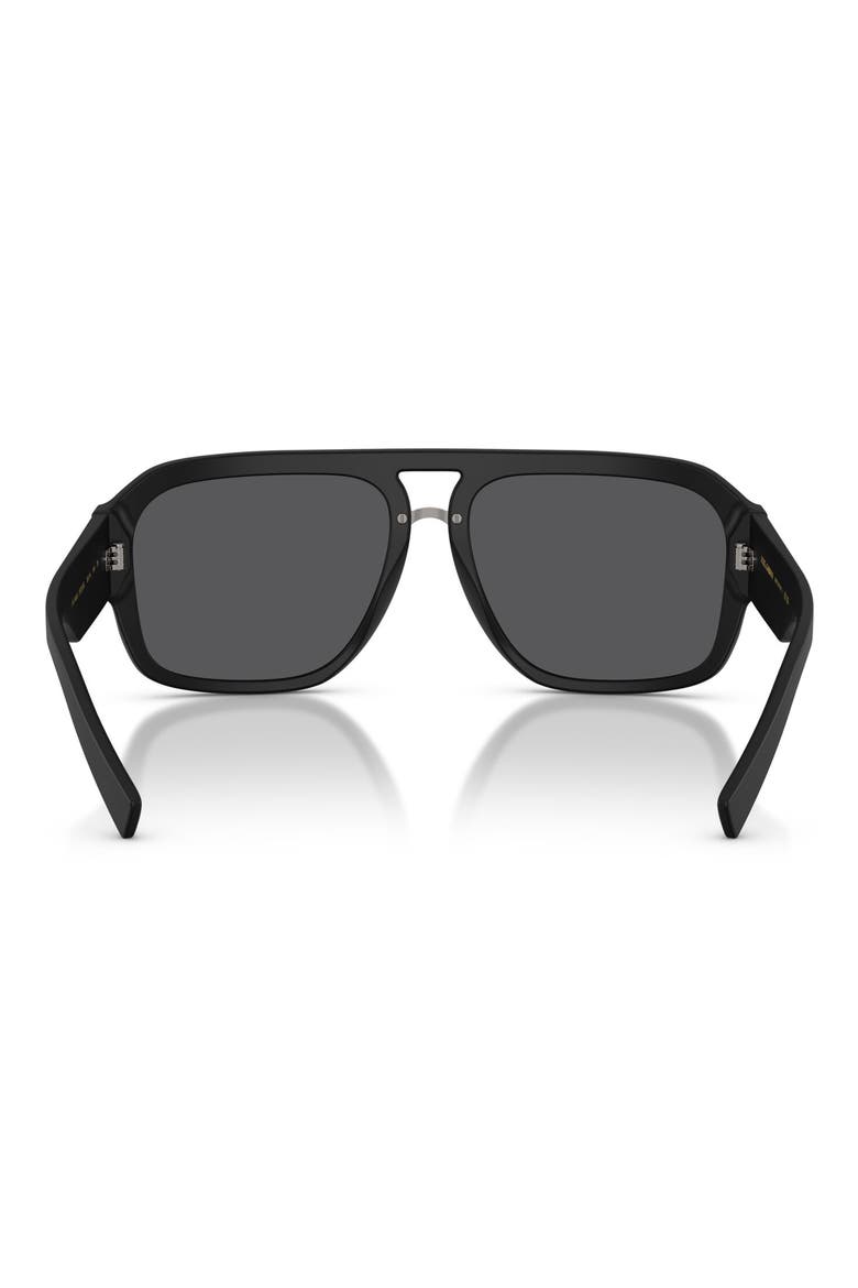58mm Mirrored Pilot Sunglasses, Alternate, color, MATTE BLACK / GREY BLACK