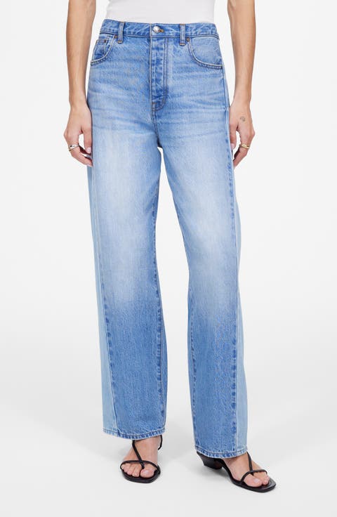 Pieced Oversize Barrel Leg Jeans (Redlands)