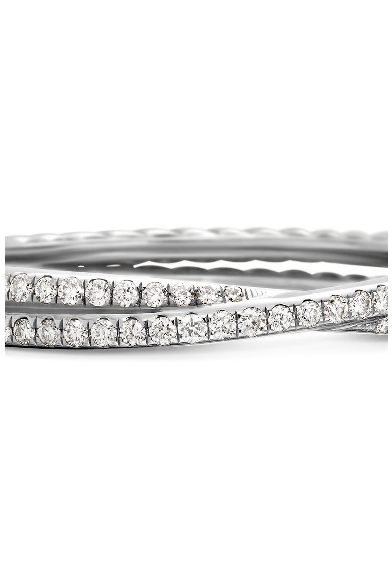 DY Crossover® Micro Pavé Band Ring in Platinum with Diamonds, Alternate, color, PLATINUM
