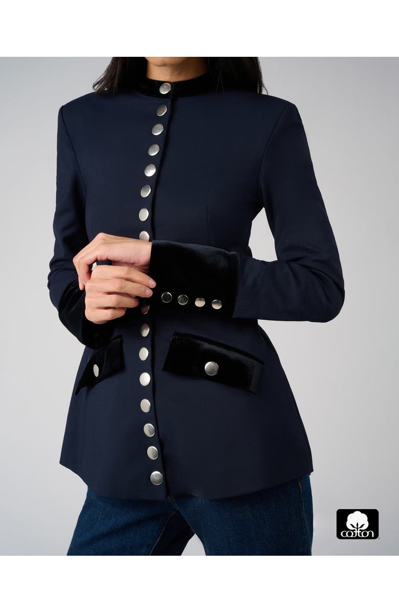 WeWoreWhat Military Blazer, Alternate, color, Navy/Black