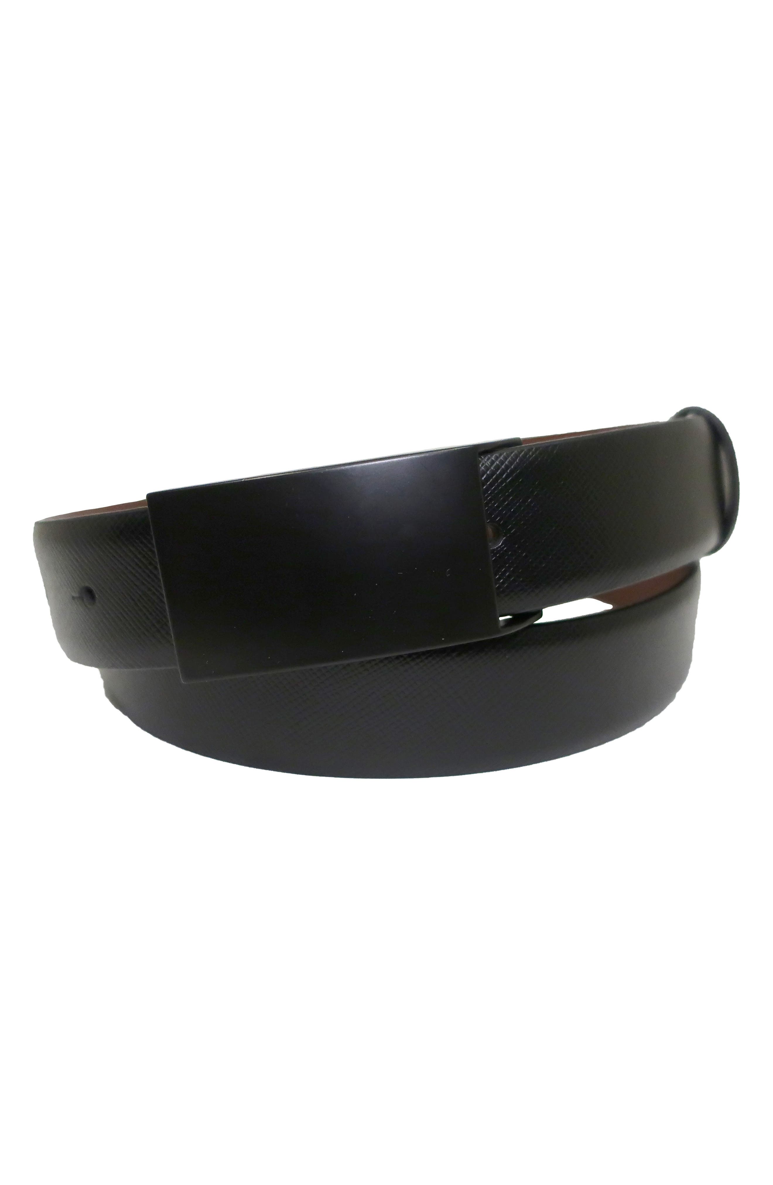 BOCONI Matte Buckle Leather Belt