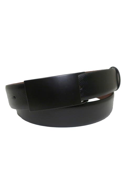 Matte Buckle Leather Belt