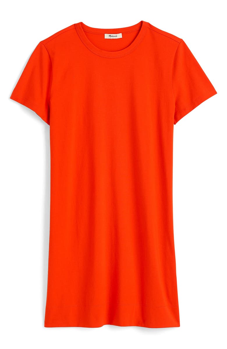 Madewell T-Shirt Minidress, Alternate, color, Bright Flame