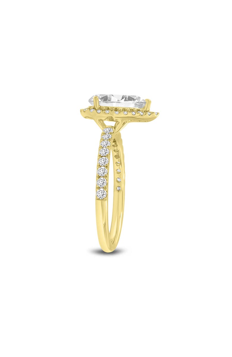 LuvMyJewelry Noor 14K Yellow Gold Pear Lab Grown Diamond Halo Engagement Ring - 2.0 Ct, Alternate, color, 14K Yellow Gold