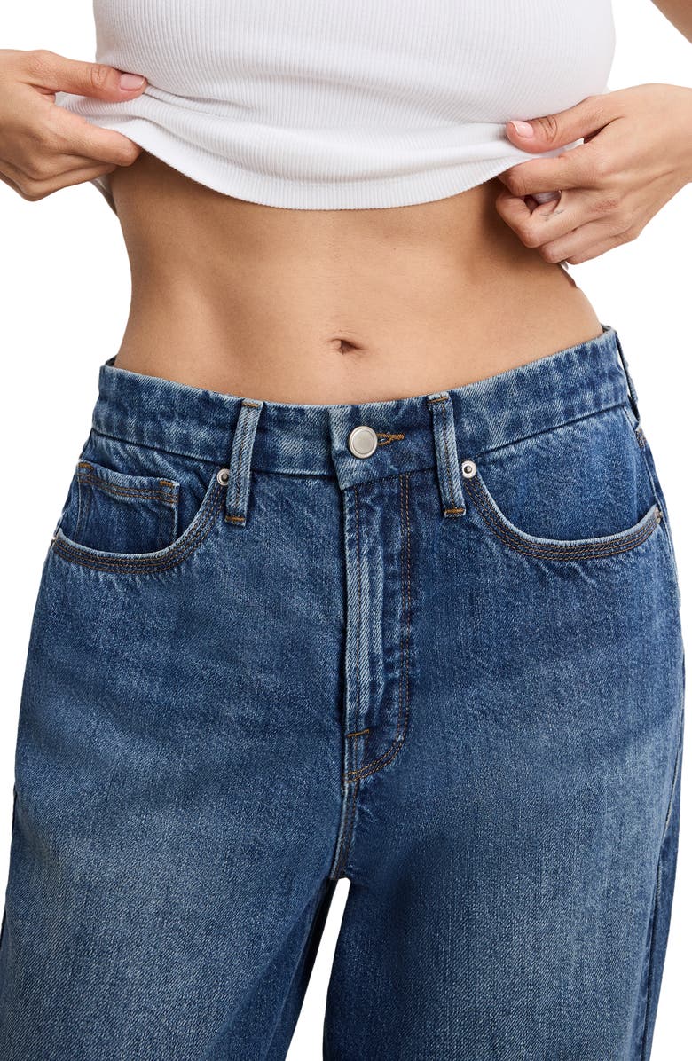 Good American Good '90s Crop Relaxed Jeans, Alternate, color, Indigo963