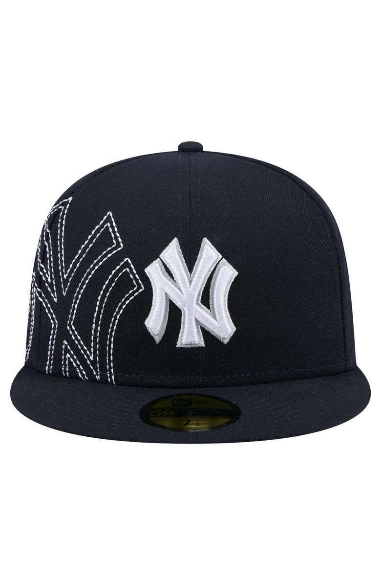 New Era Men's New Era Navy New York Yankees Yarn Stitch 59FIFTY Fitted Hat, Alternate, color, 