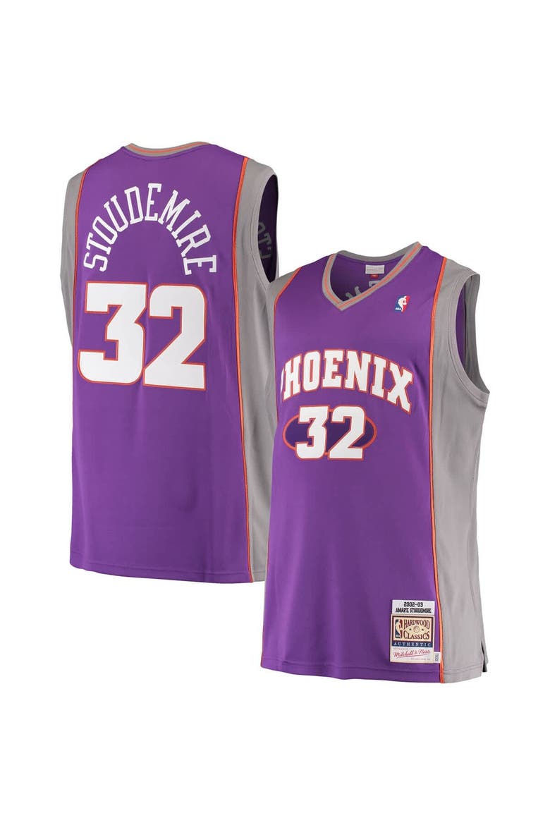 Men's Mitchell & Ness Amar'e Stoudemire Purple Phoenix Suns Hardwood Classics Authentic Jersey, Main, color, Purple